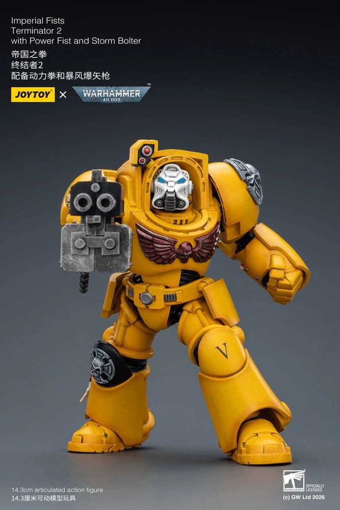 🧪 LAB | SU ORDINAZIONE Warhammer 40,000 Action Figure Imperial Fists Terminator 2 with Power Fist and Storm Bolter 14 cm