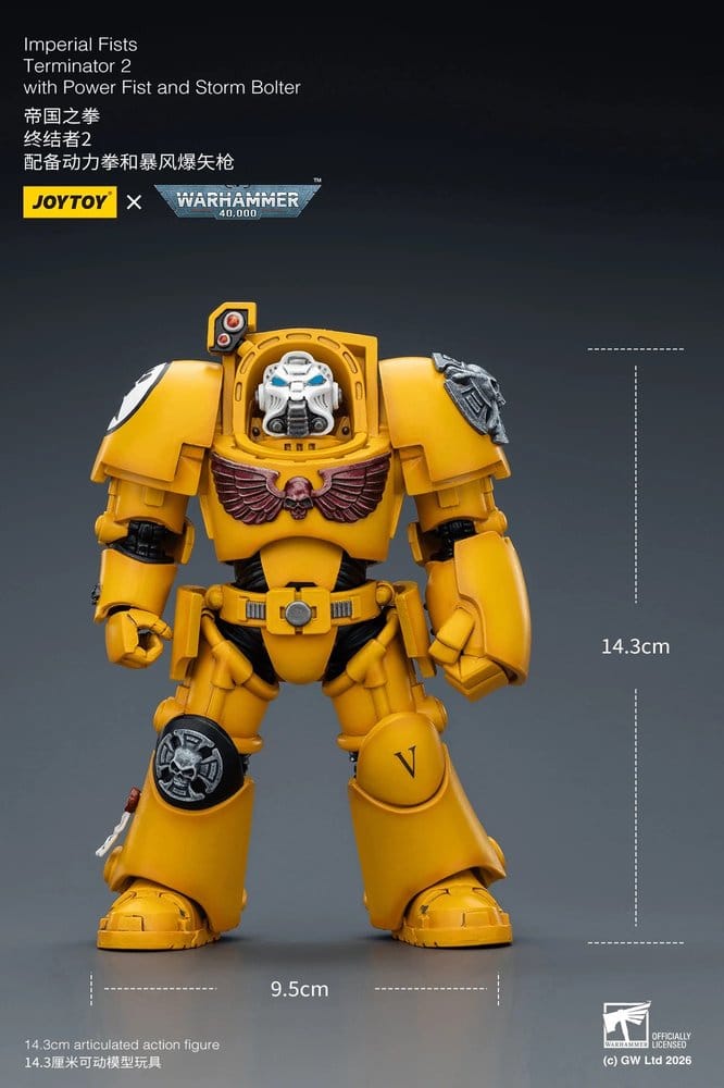 🧪 LAB | SU ORDINAZIONE Warhammer 40,000 Action Figure Imperial Fists Terminator 2 with Power Fist and Storm Bolter 14 cm