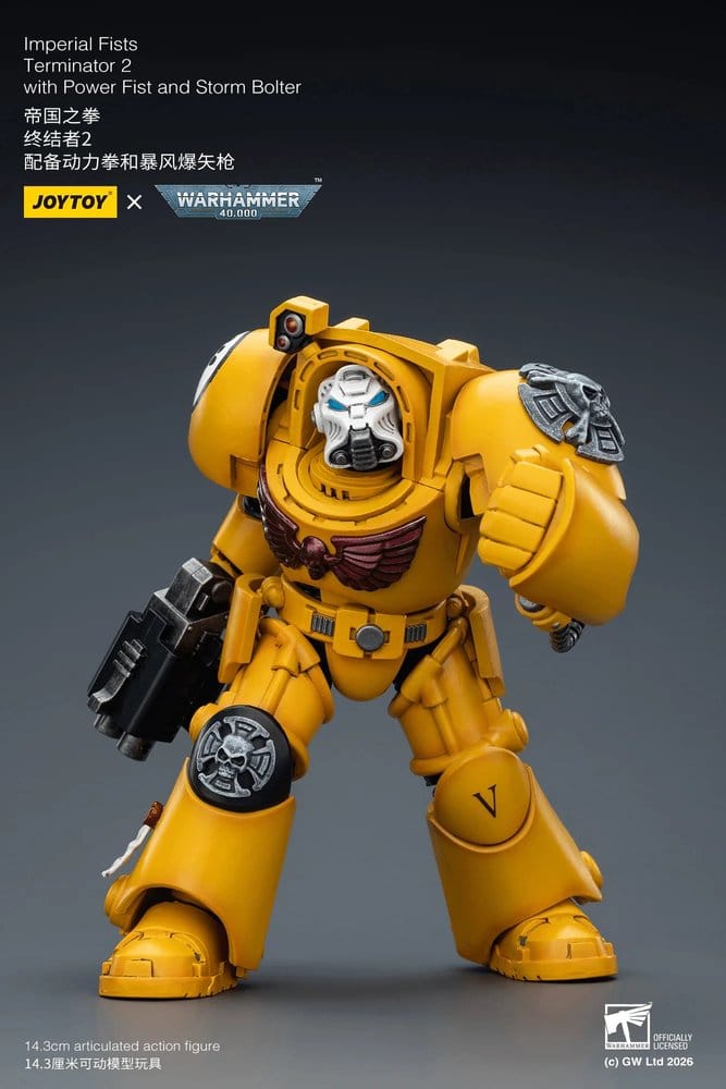 🧪 LAB | SU ORDINAZIONE Warhammer 40,000 Action Figure Imperial Fists Terminator 2 with Power Fist and Storm Bolter 14 cm