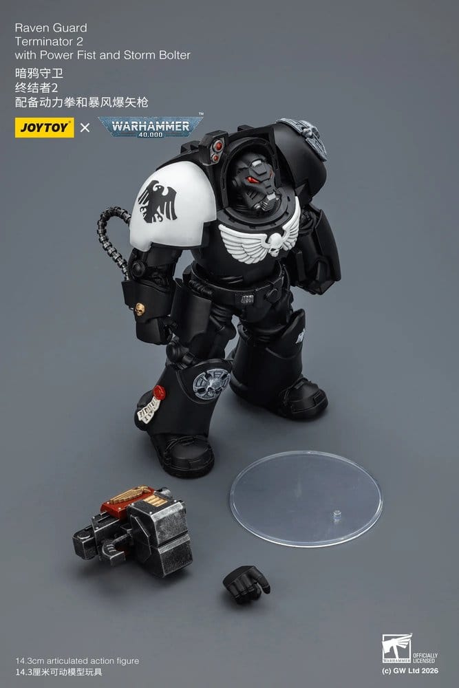🧪 LAB | SU ORDINAZIONE Warhammer 40,000 Action Figure Raven Guard Terminator 2 with Power Fist and Storm Bolter 14 cm
