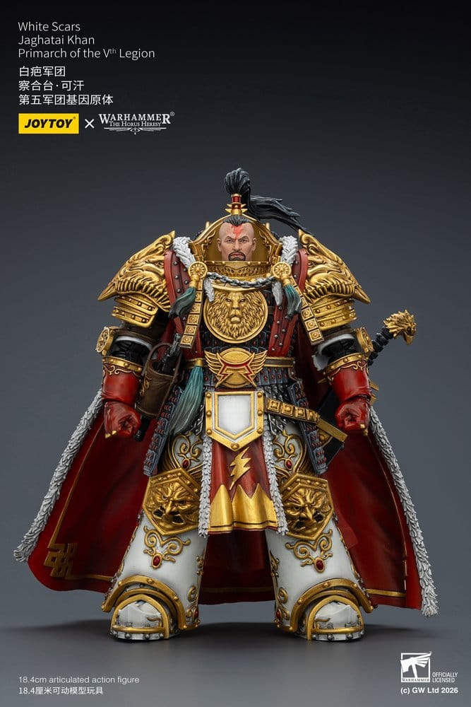 🧪 LAB | SU ORDINAZIONE Warhammer The Horus Heresy Action Figure White Scars Jaghatai Khan Primarch of the Vth Legion 19 cm