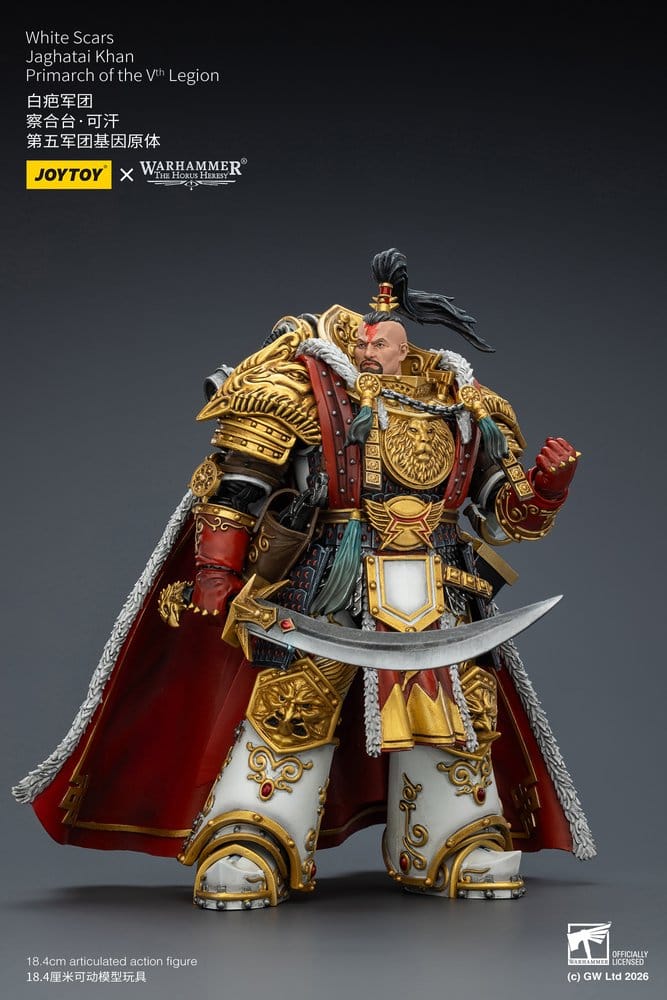 🧪 LAB | SU ORDINAZIONE Warhammer The Horus Heresy Action Figure White Scars Jaghatai Khan Primarch of the Vth Legion 19 cm