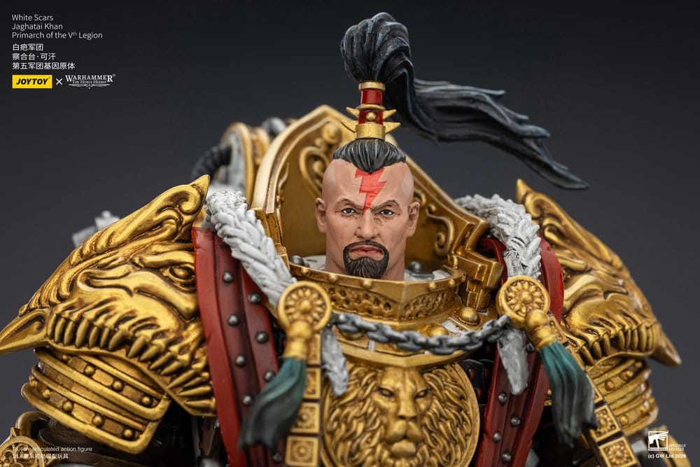🧪 LAB | SU ORDINAZIONE Warhammer The Horus Heresy Action Figure White Scars Jaghatai Khan Primarch of the Vth Legion 19 cm