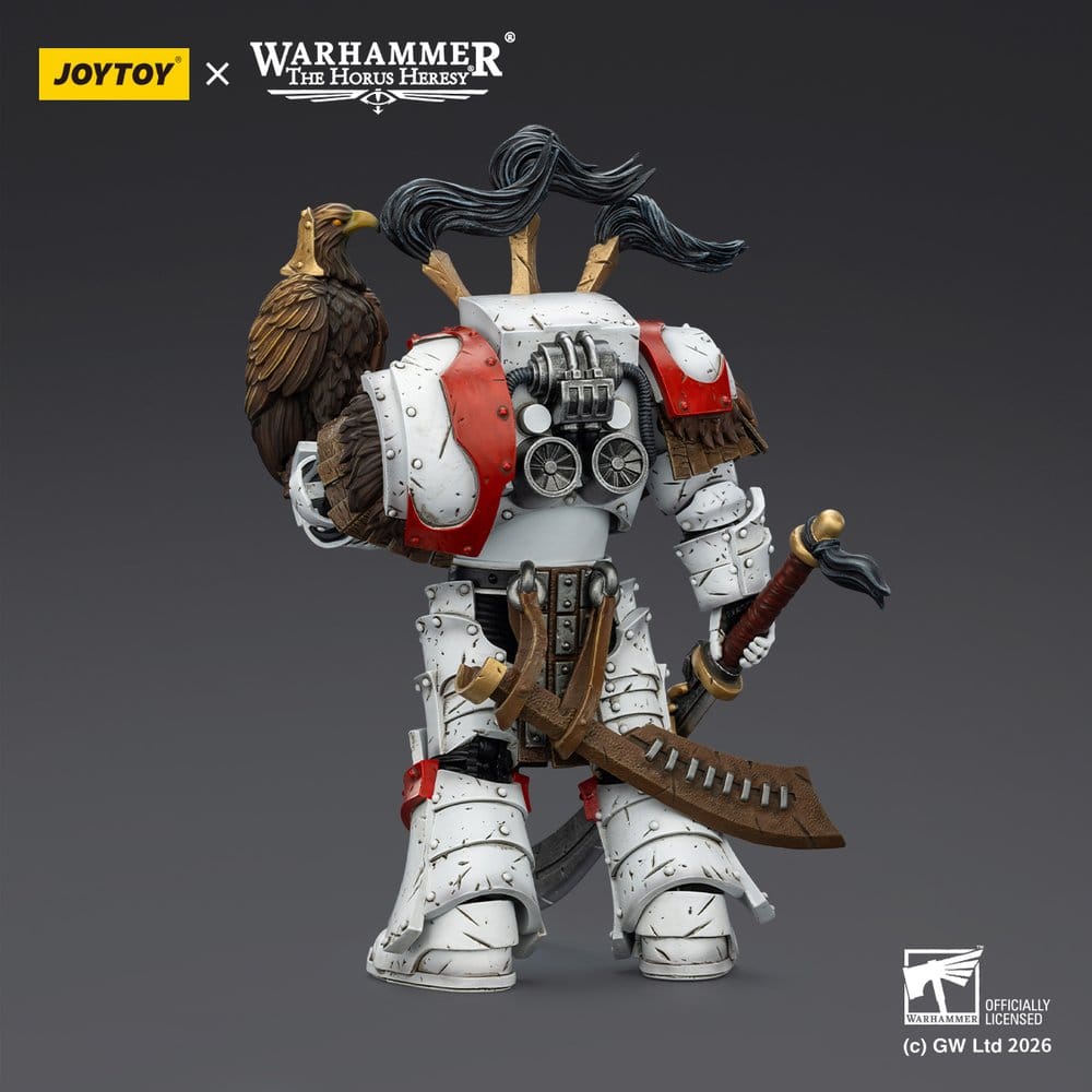 🧪 LAB | SU ORDINAZIONE Warhammer 40,000 Action Figure White Scars Legion Praetor in Cataphractii Terminator Armour with Cyber Hawk Chogorian sword and combi-melta 14 cm