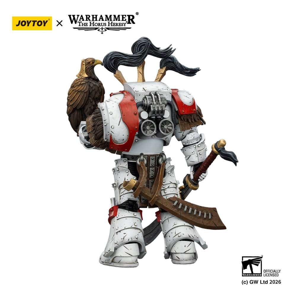 🧪 LAB | SU ORDINAZIONE Warhammer 40,000 Action Figure White Scars Legion Praetor in Cataphractii Terminator Armour with Cyber Hawk Chogorian sword and combi-melta 14 cm