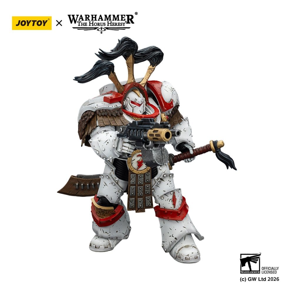 🧪 LAB | SU ORDINAZIONE Warhammer 40,000 Action Figure White Scars Legion Praetor in Cataphractii Terminator Armour with Cyber Hawk Chogorian sword and combi-melta 14 cm