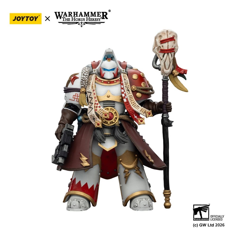 🧪 LAB | SU ORDINAZIONE Warhammer 40,000 Action Figure White Scars Stormseer Consulwith Force Staff and Bolt Pistol 12 cm