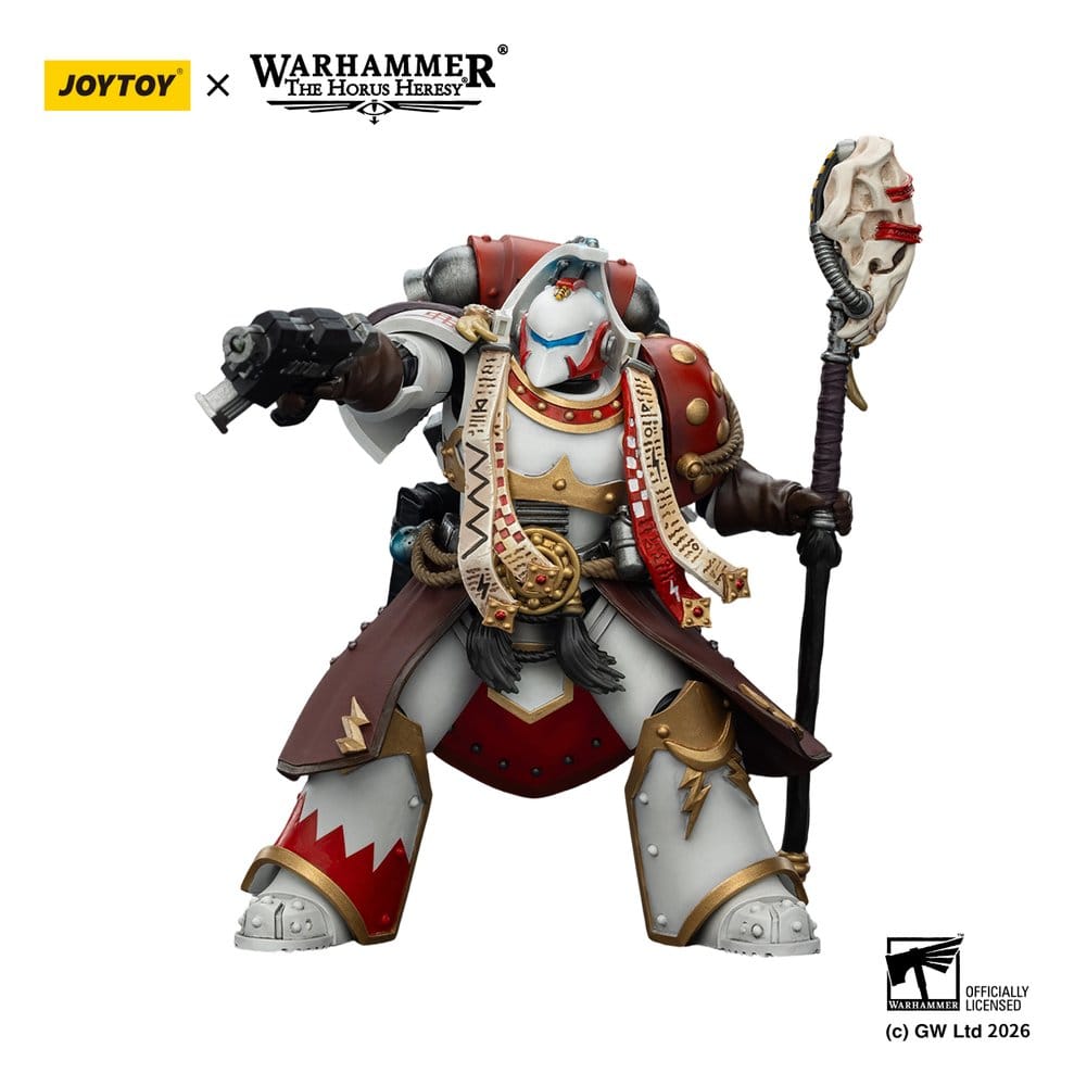 🧪 LAB | SU ORDINAZIONE Warhammer 40,000 Action Figure White Scars Stormseer Consulwith Force Staff and Bolt Pistol 12 cm