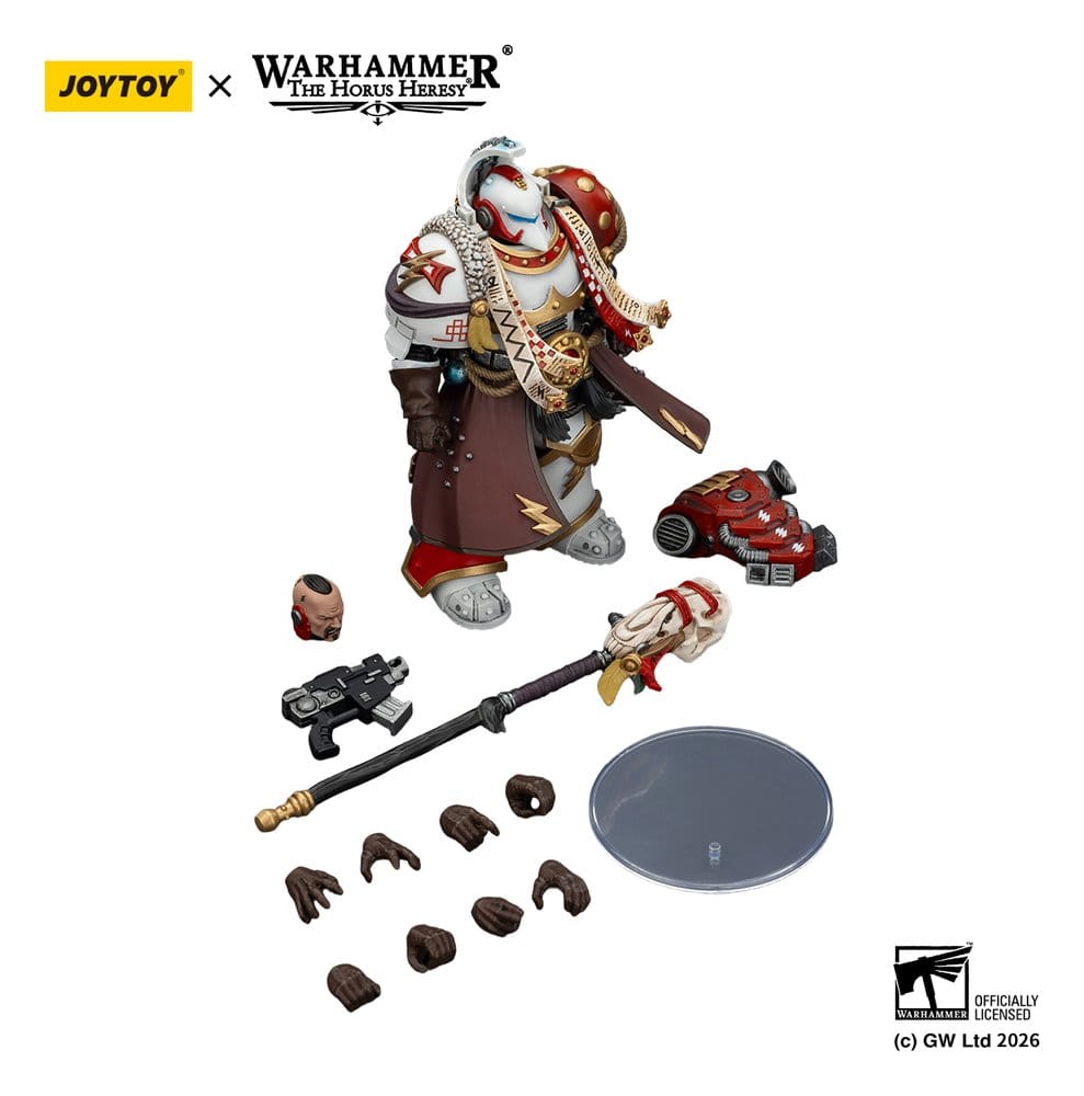 🧪 LAB | SU ORDINAZIONE Warhammer 40,000 Action Figure White Scars Stormseer Consulwith Force Staff and Bolt Pistol 12 cm