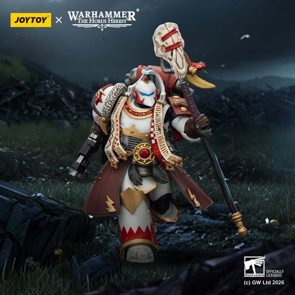 🧪 LAB | SU ORDINAZIONE Warhammer 40,000 Action Figure White Scars Stormseer Consulwith Force Staff and Bolt Pistol 12 cm