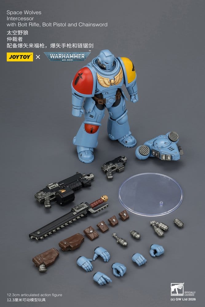 🧪 LAB | SU ORDINAZIONE Warhammer 40,000 Action Figure Space Wolves Intercessor 12 cm