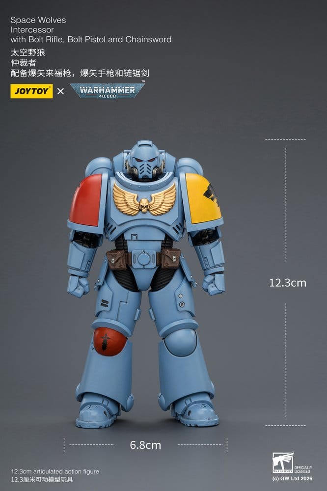 🧪 LAB | SU ORDINAZIONE Warhammer 40,000 Action Figure Space Wolves Intercessor 12 cm