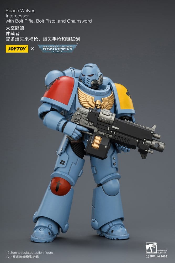 🧪 LAB | SU ORDINAZIONE Warhammer 40,000 Action Figure Space Wolves Intercessor 12 cm