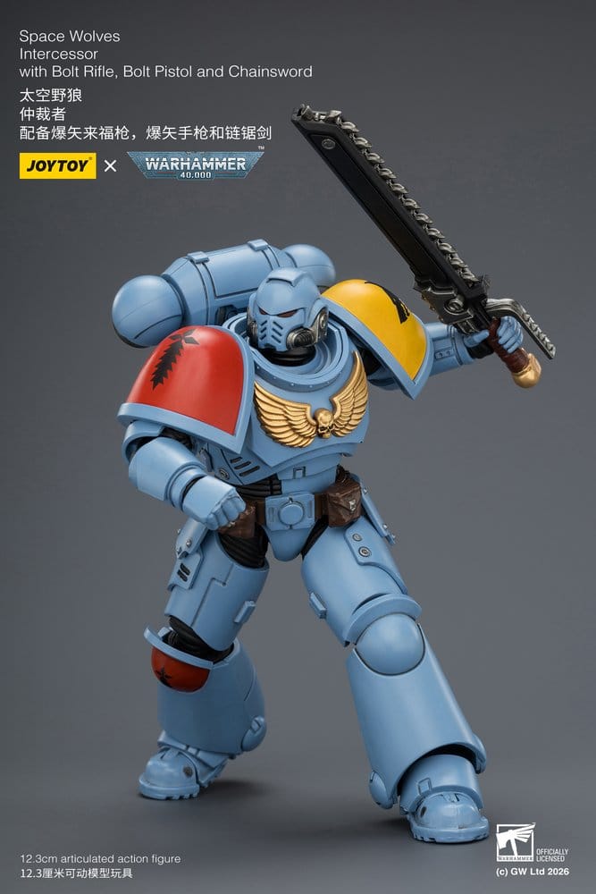 🧪 LAB | SU ORDINAZIONE Warhammer 40,000 Action Figure Space Wolves Intercessor 12 cm