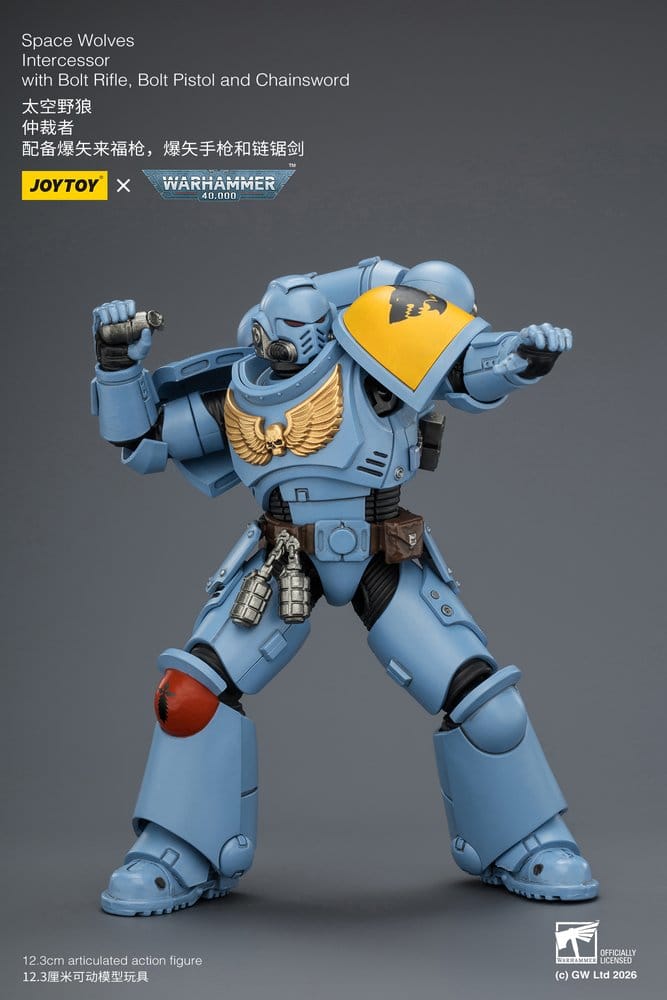 🧪 LAB | SU ORDINAZIONE Warhammer 40,000 Action Figure Space Wolves Intercessor 12 cm