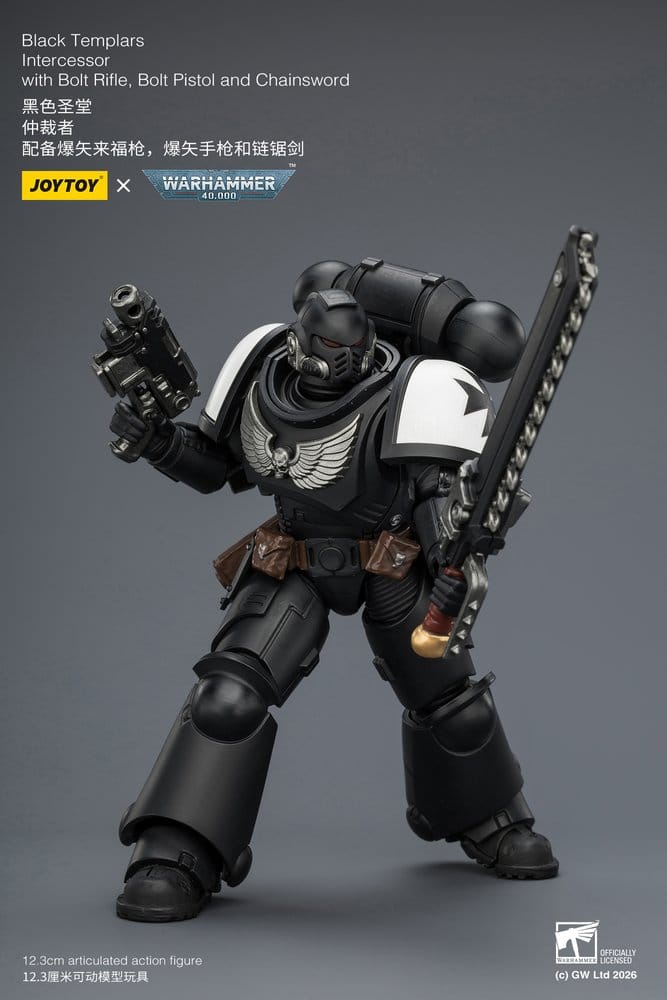 🧪 LAB | SU ORDINAZIONE Warhammer 40,000 Action Figure Black Templars Intercessor 12 cm