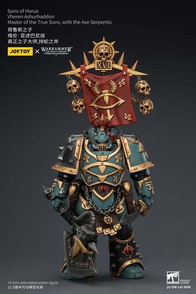 🧪 LAB | SU ORDINAZIONE Warhammer The Horus Heresy Action Figure Sons of Horus Vheren Ashurhaddon Master of the True Sons 13 cm
