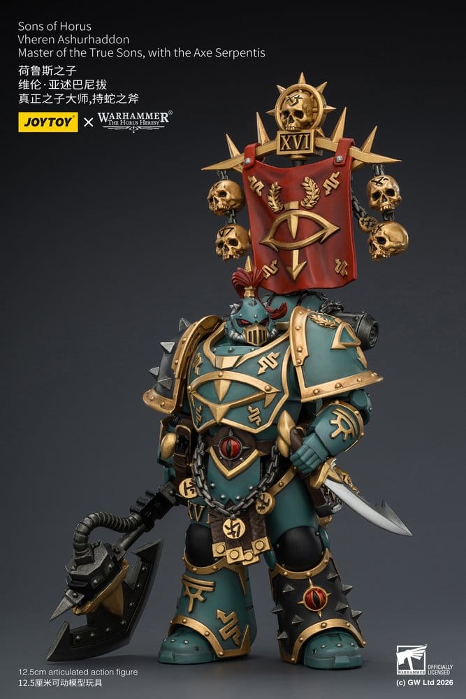🧪 LAB | SU ORDINAZIONE Warhammer The Horus Heresy Action Figure Sons of Horus Vheren Ashurhaddon Master of the True Sons 13 cm