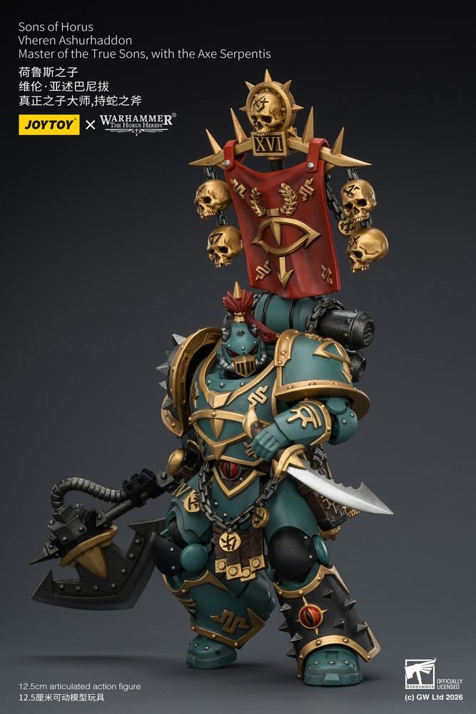 🧪 LAB | SU ORDINAZIONE Warhammer The Horus Heresy Action Figure Sons of Horus Vheren Ashurhaddon Master of the True Sons 13 cm