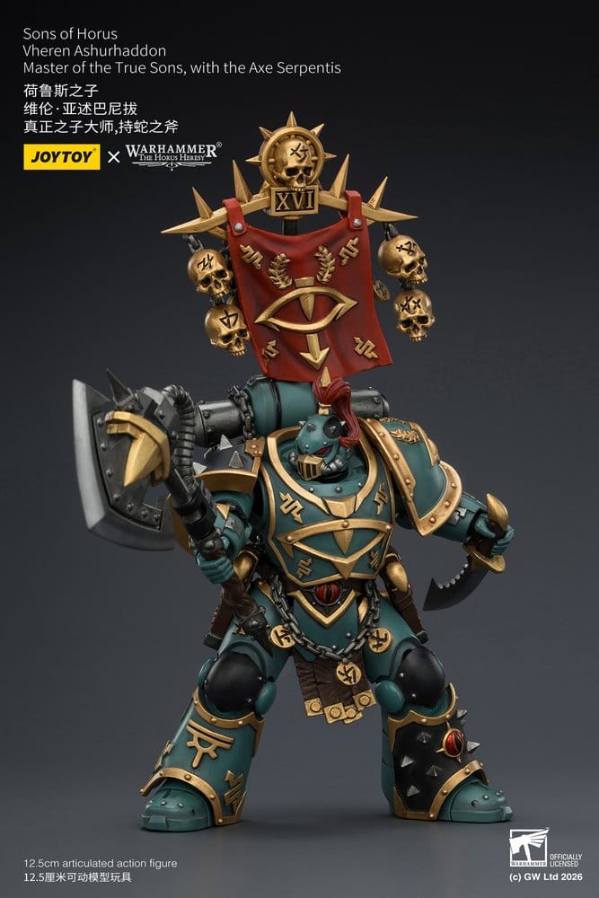 🧪 LAB | SU ORDINAZIONE Warhammer The Horus Heresy Action Figure Sons of Horus Vheren Ashurhaddon Master of the True Sons 13 cm