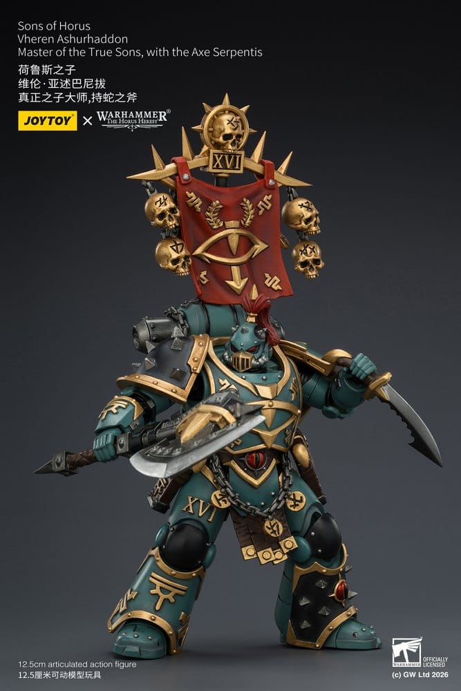 🧪 LAB | SU ORDINAZIONE Warhammer The Horus Heresy Action Figure Sons of Horus Vheren Ashurhaddon Master of the True Sons 13 cm