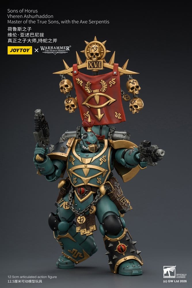 🧪 LAB | SU ORDINAZIONE Warhammer The Horus Heresy Action Figure Sons of Horus Vheren Ashurhaddon Master of the True Sons 13 cm