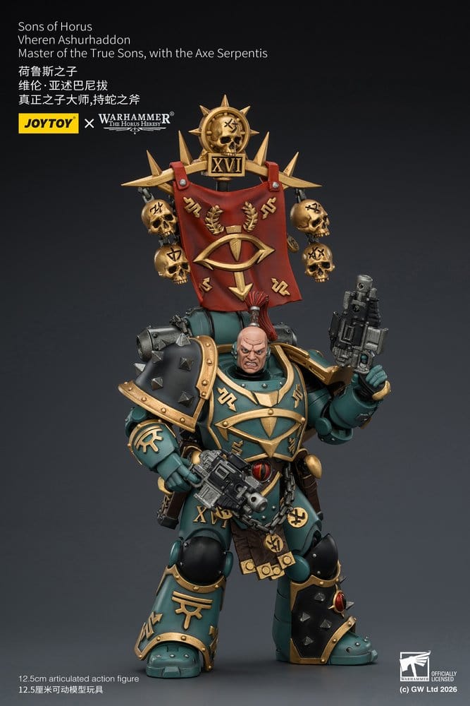 🧪 LAB | SU ORDINAZIONE Warhammer The Horus Heresy Action Figure Sons of Horus Vheren Ashurhaddon Master of the True Sons 13 cm