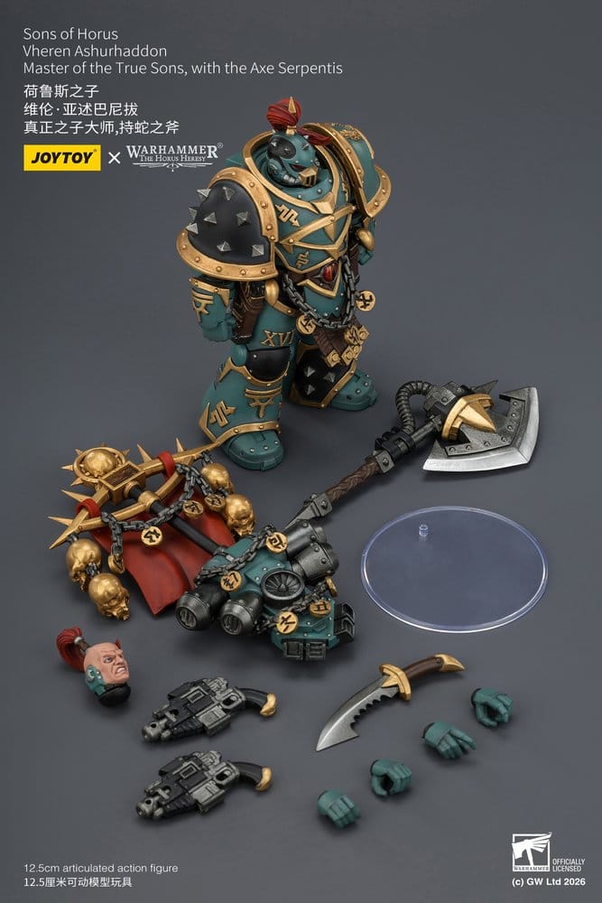 🧪 LAB | SU ORDINAZIONE Warhammer The Horus Heresy Action Figure Sons of Horus Vheren Ashurhaddon Master of the True Sons 13 cm