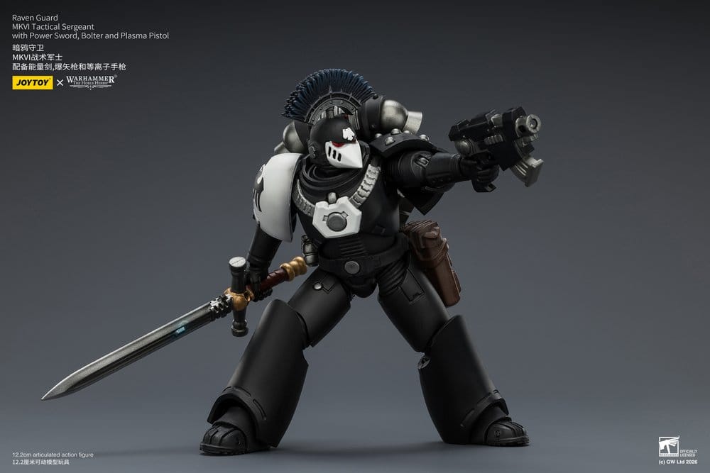 🧪 LAB | SU ORDINAZIONE Warhammer 40,000 Action Figure Raven Guard MkVI Tactical Sergeant 12 cm