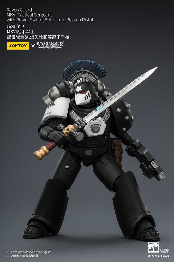 🧪 LAB | SU ORDINAZIONE Warhammer 40,000 Action Figure Raven Guard MkVI Tactical Sergeant 12 cm