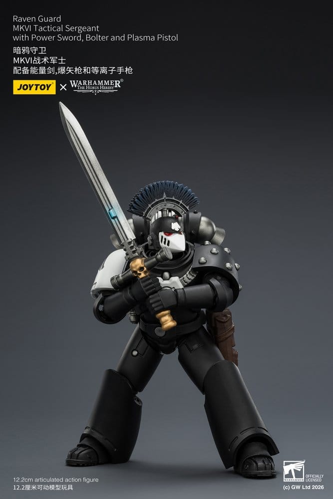 🧪 LAB | SU ORDINAZIONE Warhammer 40,000 Action Figure Raven Guard MkVI Tactical Sergeant 12 cm