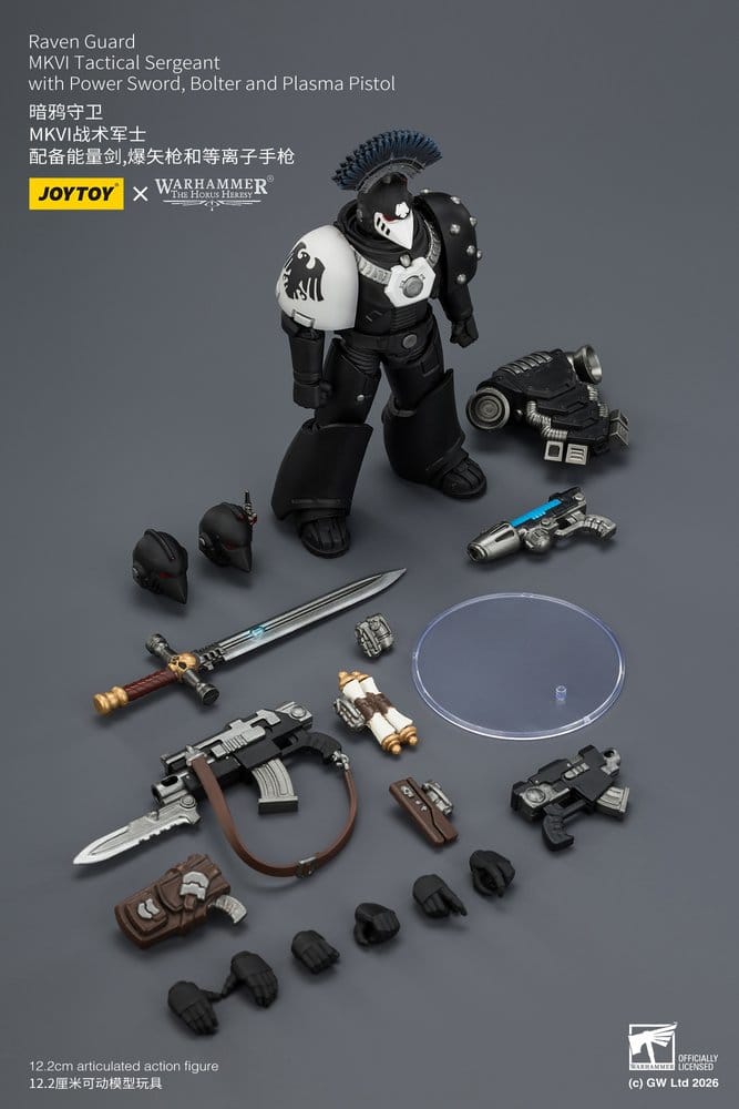 🧪 LAB | SU ORDINAZIONE Warhammer 40,000 Action Figure Raven Guard MkVI Tactical Sergeant 12 cm