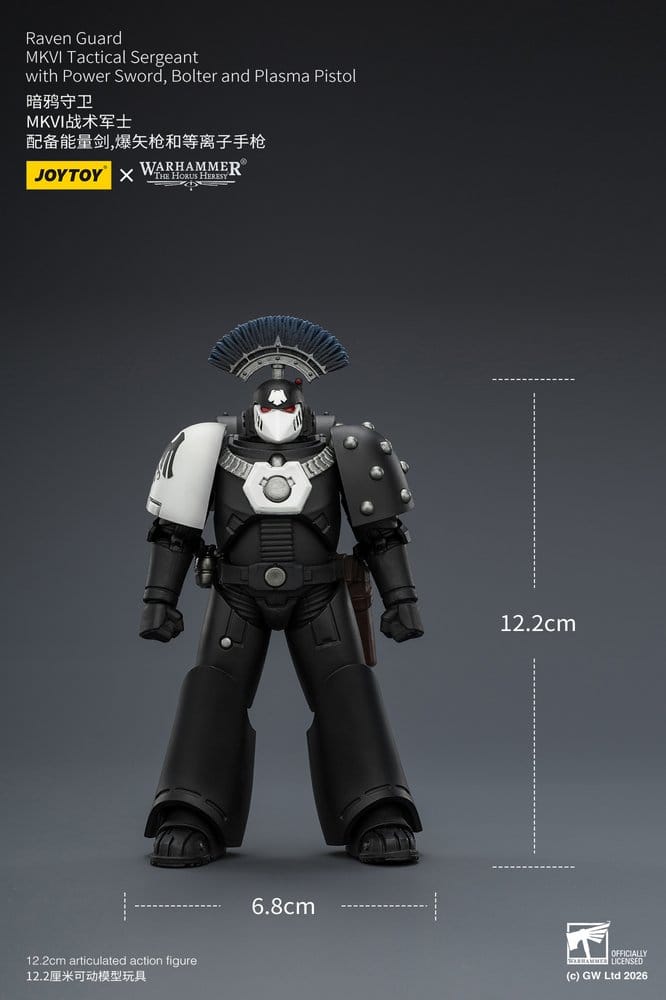 🧪 LAB | SU ORDINAZIONE Warhammer 40,000 Action Figure Raven Guard MkVI Tactical Sergeant 12 cm