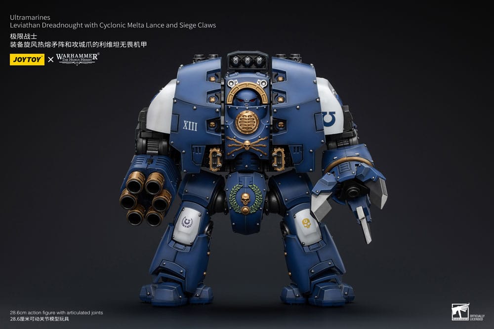 SU ORDINAZIONE Warhammer The Horus Heresy Action Figure 1/18 Ultramarines Leviathan Dreadnought with Cyclonic Melta Lance And Siege Claws 29 cm
