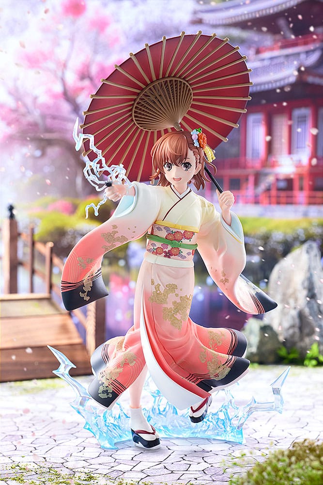 PREORDINE+ 05/2026 A Certain Scientific Railgun T Statue 1/7 Mikoto Misaka Furisode Kimono Ver. 28 cm