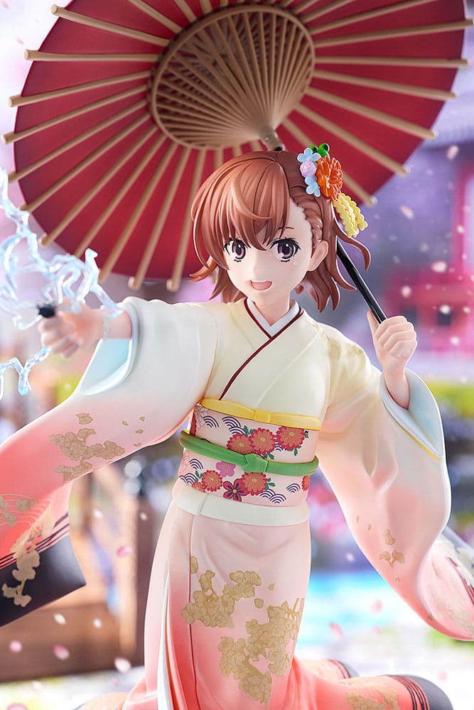 PREORDER+ 05/2026 A Certain Scientific Railgun T Statue 1/7 Mikoto Misaka Furisode Kimono Ver. 28 cm