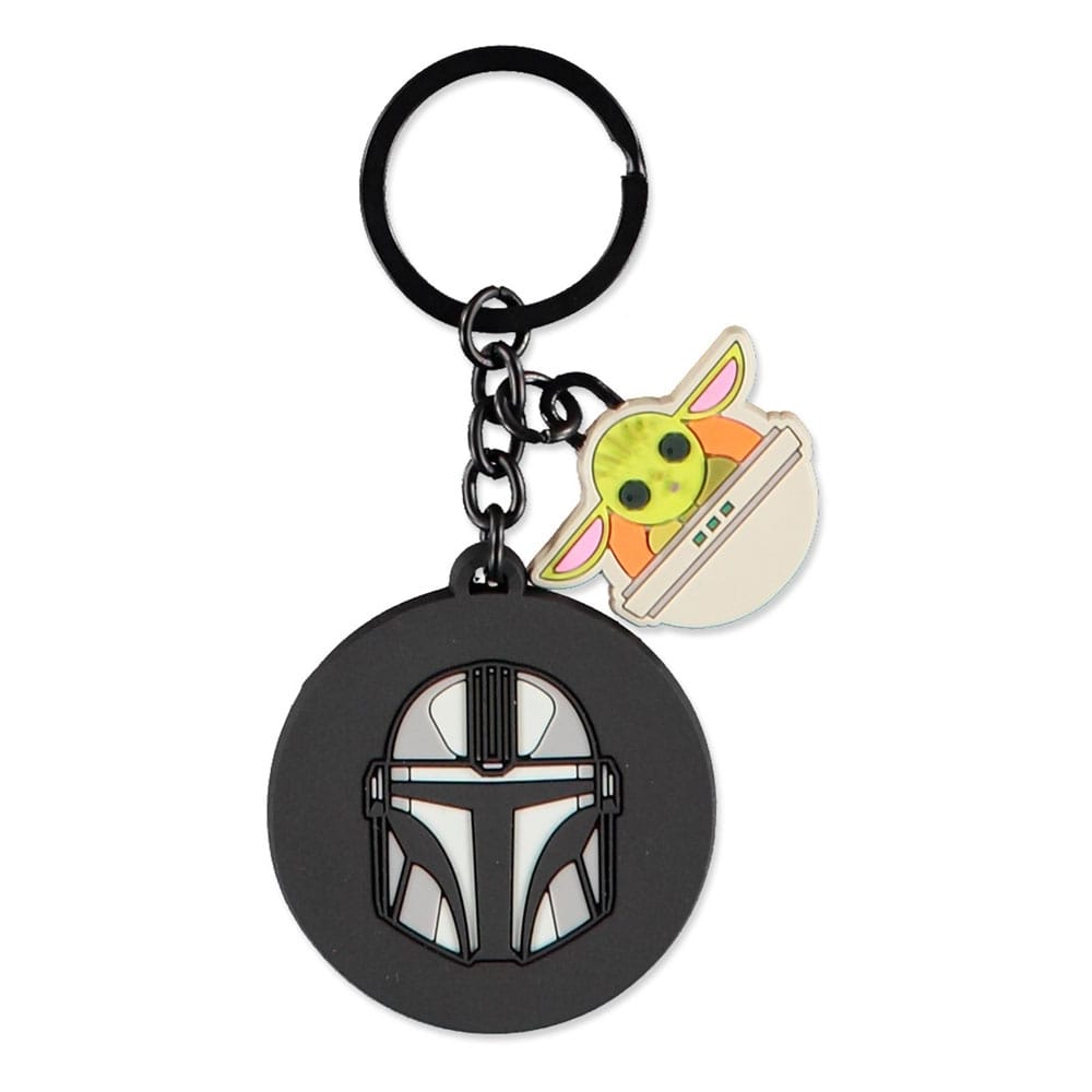 SU ORDINAZIONE Star Wars: The Mandalorian Rubber Keychain Mandalorian & Grogu