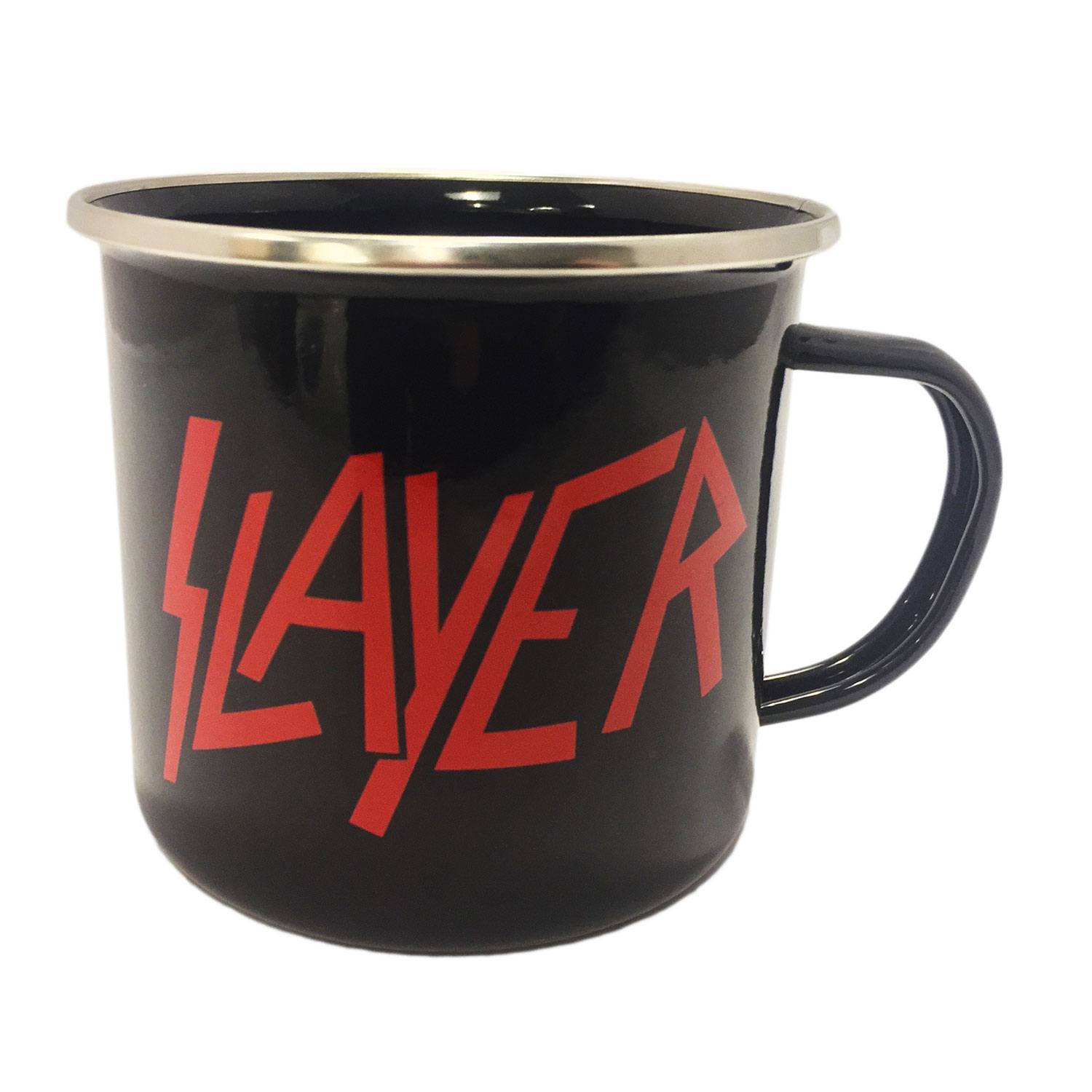 AUSVERKAUFT Slayer Emaillebecher mit Logo, AUF BESTELLUNG GEFERTIGT