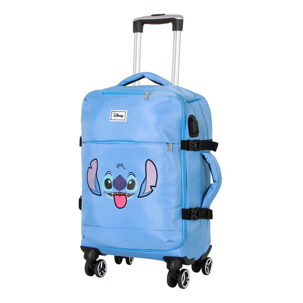 MADE TO ORDER Lilo & Stitch 4-Wheel Cabin Suitcase Stitch Face Blue 55 cm