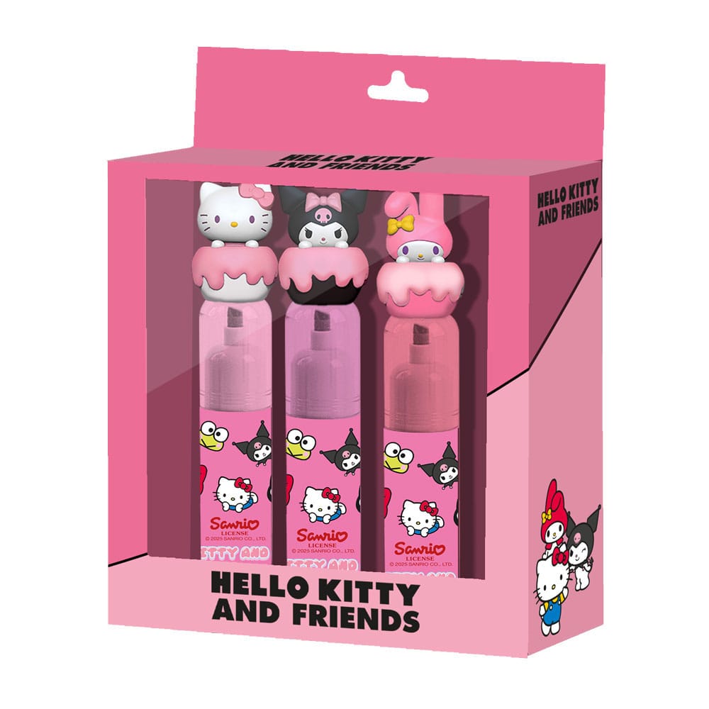 Sanrio Textmarker, 3er-Pack, auf Bestellung gefertigt
