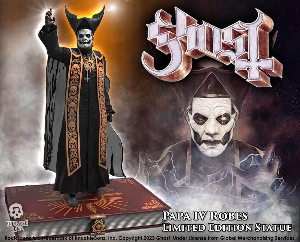 🧪 LAB | SU ORDINAZIONE Ghost Rock Iconz Statue 1/9 Papa Emeritus IV (Black Robes) 22 cm