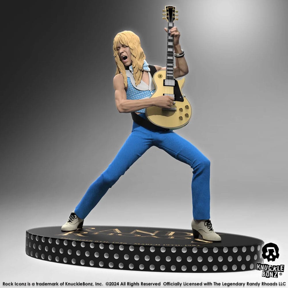SU ORDINAZIONE Randy Rhoads IV Rock Iconz Statue The Early Years Blue Version 24 cm