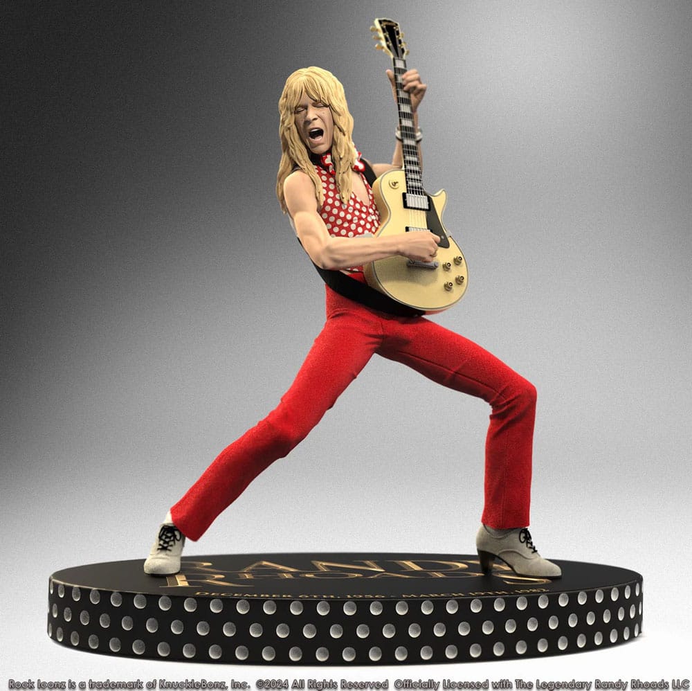 SU ORDINAZIONE Randy Rhoads IV Rock Iconz Statue The Early Years Red Version 24 cm