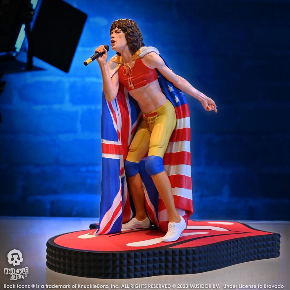 🧪 LAB | SU ORDINAZIONE The Rolling Stones Rock Iconz Statue Mick Jagger (Tattoo You Tour 1981) 22 cm