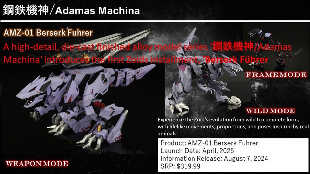 PREORDINE ESAURITO Zoids Plastic Model Kit 1/72 AMZ-01 Berserk Führer (PREORDINE NON CANCELLABILE)