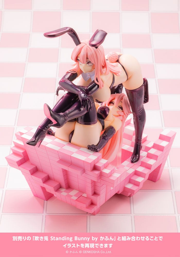 SU ORDINAZIONE Original Character Trick Bunnies PVC Statue 1/7 Sitting Bunny Illustration by Kafun 24 cm