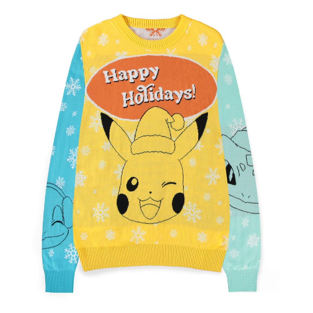 MADE TO ORDER Pokémon Sweater Pikachu, Bulbasaur, Squirtle & Charmender (Christmas Jumper) Size S