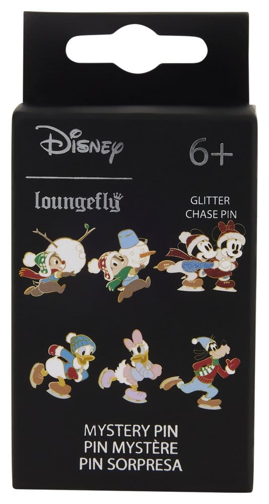 🧪 LAB | PREORDINE+ 01/2027 Mickey & Friends by Loungefly Enamel Pins Winter Activities Blind Display (12)