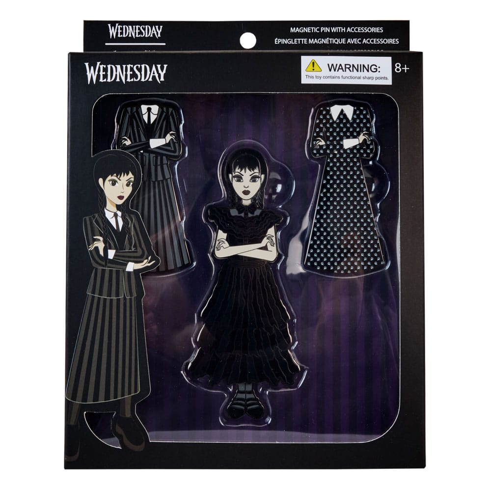 SU ORDINAZIONE Wednesday by Loungefly Enamel Pins 4-Set Wednesday Addams Paper Doll 3 cm *PREZZO SPECIALE* ESAURITO