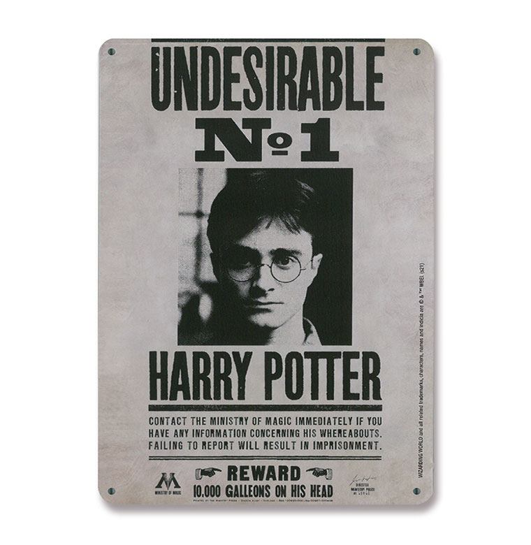 MADE TO ORDER Harry Potter Tin Sign Undesirable No. 1 15 x 21 cm